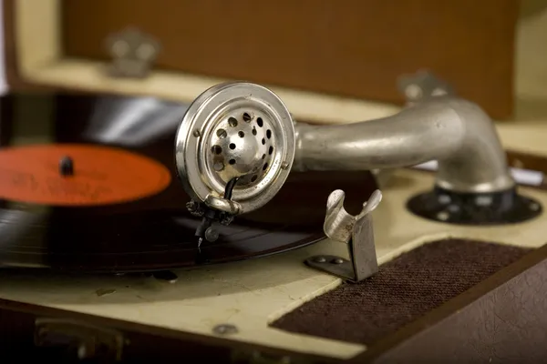 Vintage bärbara record skivspelare — Stockfoto