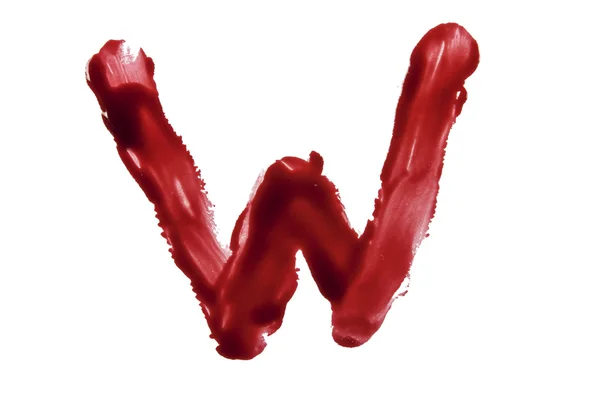 떨어지는 혈액 글꼴 문자 W — 스톡 사진