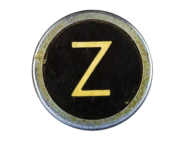 Vintage typewriter letter Z isolated on white — Stock Photo, Image
