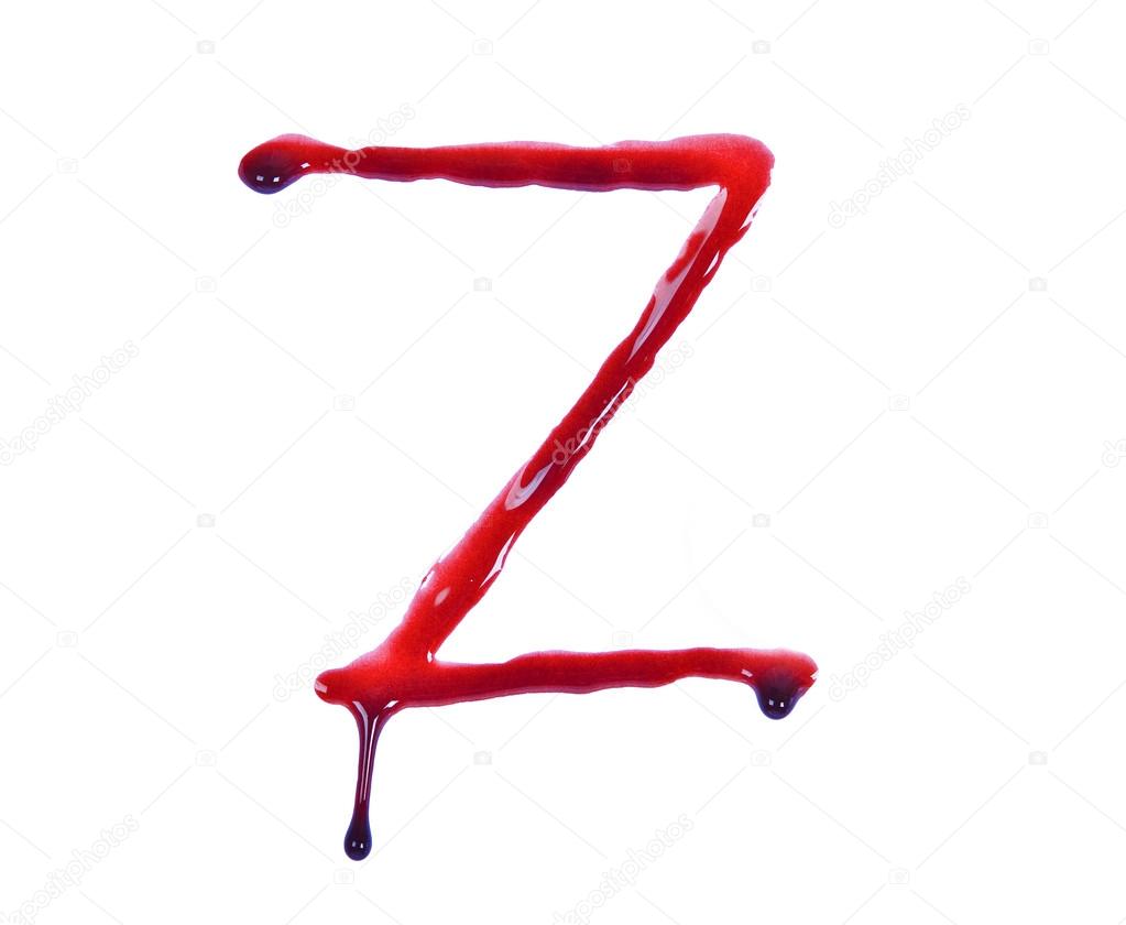 Dripping blood fonts the letter Z
