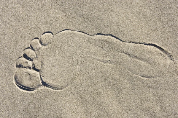 Voetafdruk op zand — Stockfoto