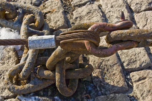 Old rusty ship chain — Stock Photo, Image