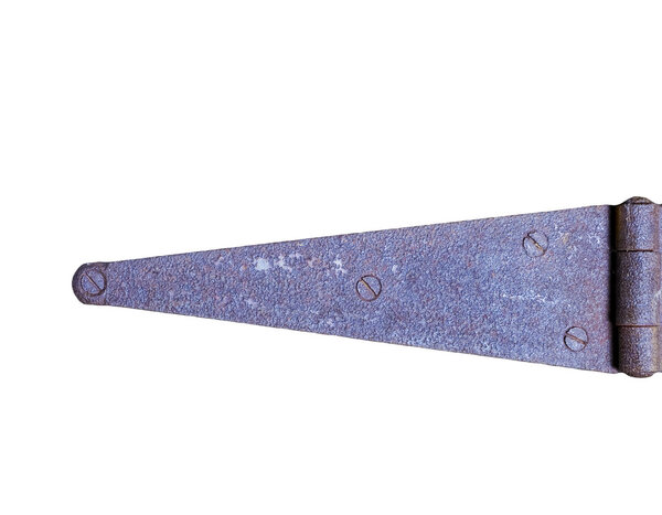 Rusty hinge isolated on white