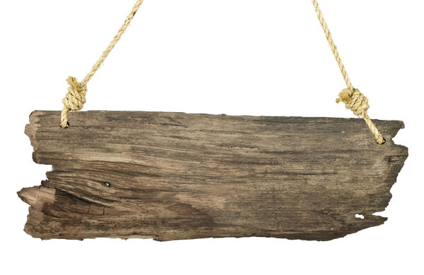 Винтажная вывеска висит на шнуре
