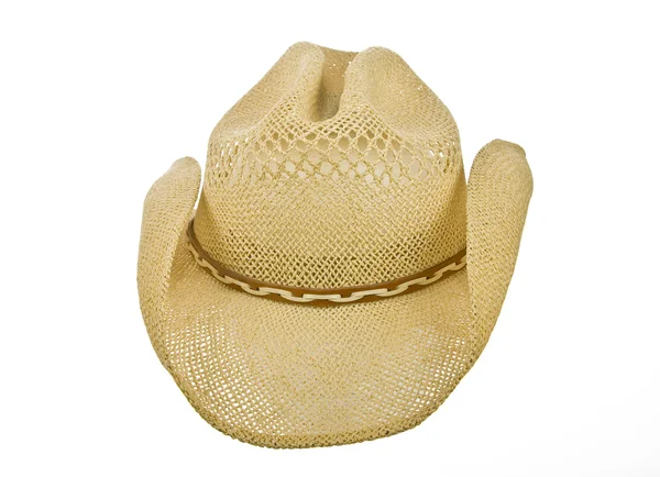 American straw cowboy hat isolated on white — Stock Photo, Image