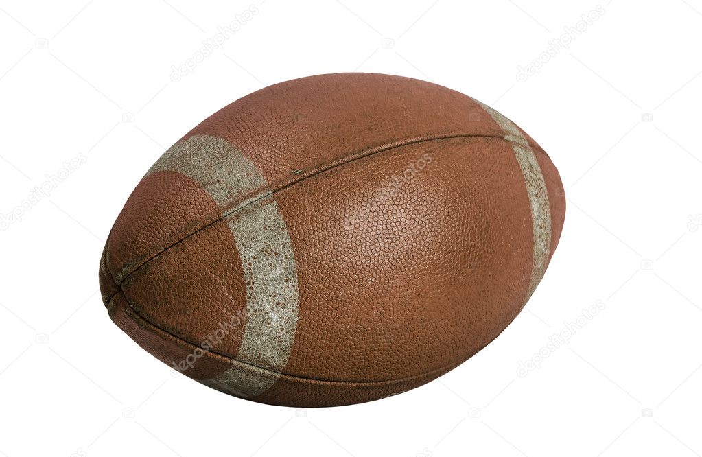 Old american football on a white background