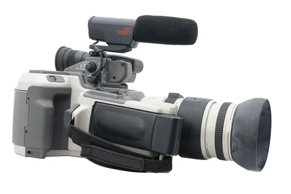 Oudere analoge camcorder geïsoleerd op wit — Stockfoto