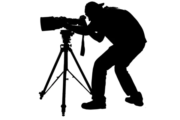 Silhouette de photographe sportif professionnel — Photo