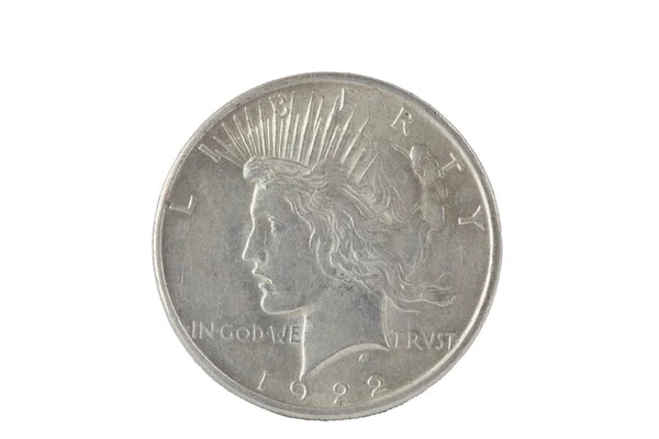 Vintage mercury dime isolated on white Royalty Free Stock Images