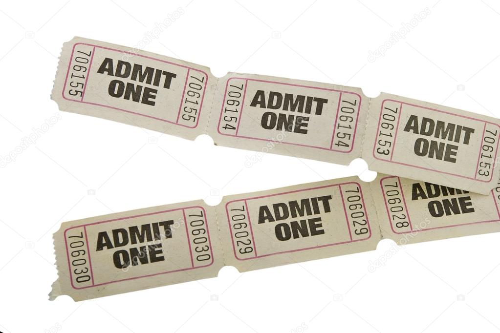 Vintage admit one tickets close up