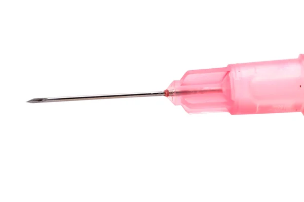 Small medical syringe isolated over white background — Stock Photo, Image