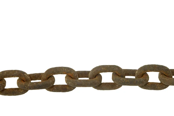 Rusty seamlessly chain isolated on white background — Stock Photo, Image