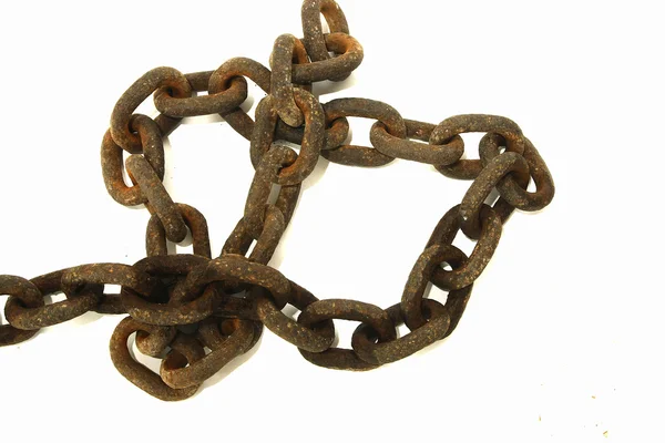 Old rusty chain isolated on a white background — Stock Photo, Image