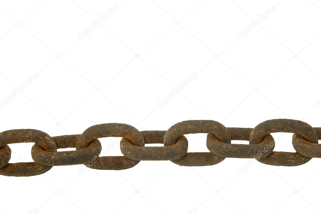 Rusty seamlessly chain isolated on white background
