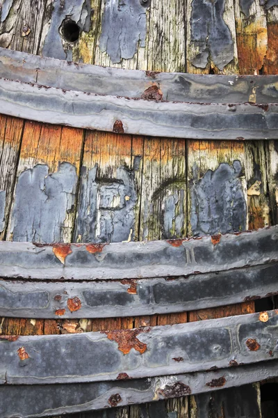 Old wooden barrel background — Stock Photo, Image