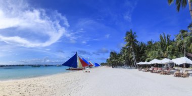 Boracay Adası beyaz plaj Filipinler