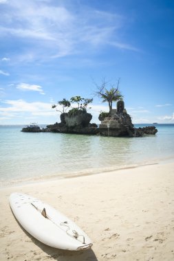Paddle kurulu boracay beyaz plaj Filipinler