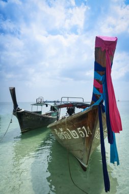 Longtail tekneler railay beach krabi thailand