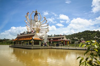 Lake temple buddha koh samui thailand clipart