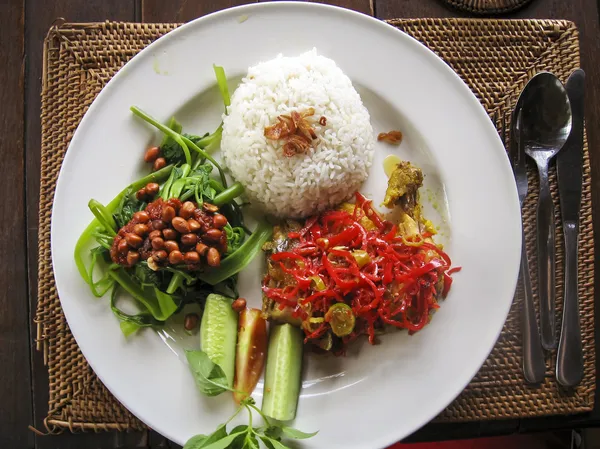 Nasi lemack inodesian 음식 발리 — 스톡 사진