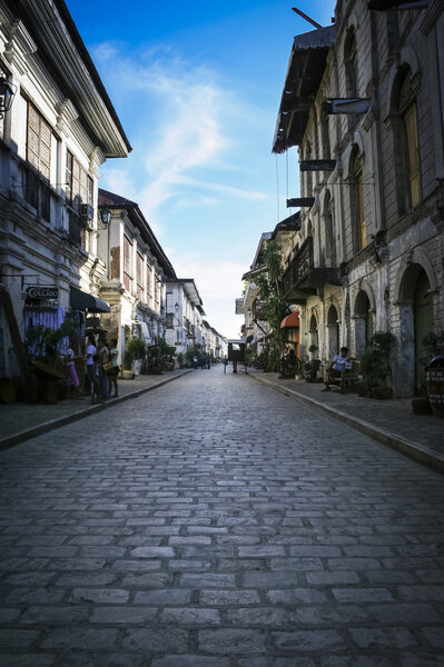 Исторический виган испанского колониального города Филиппины
