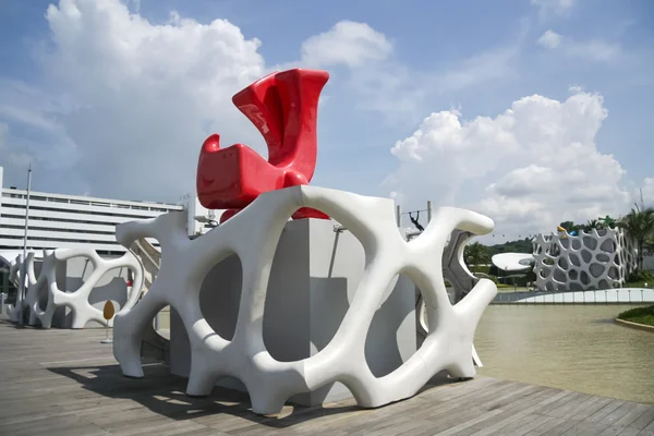 Aircon covers singapore mall roof — Stock Photo, Image