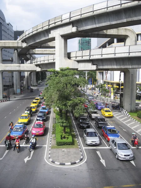 Bangkok traffic siam sqaure mrt — Stock Photo, Image