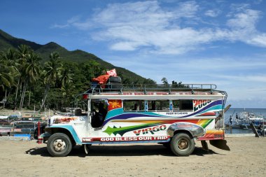 Colorful jeepney philippines local transport clipart