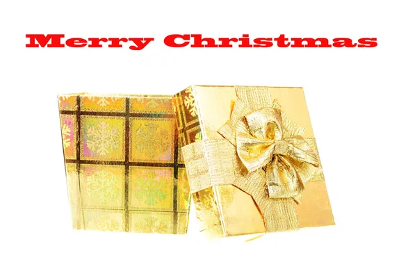 Gold Christmas Box — Stock Photo, Image