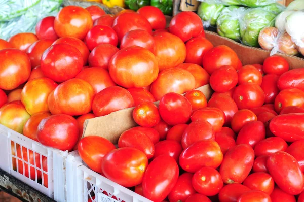 Tomates frescos en un mercado rural latinoamericano —  Fotos de Stock