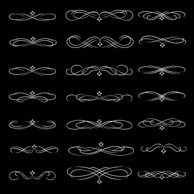 Vector dividers calligraphic line element. clipart
