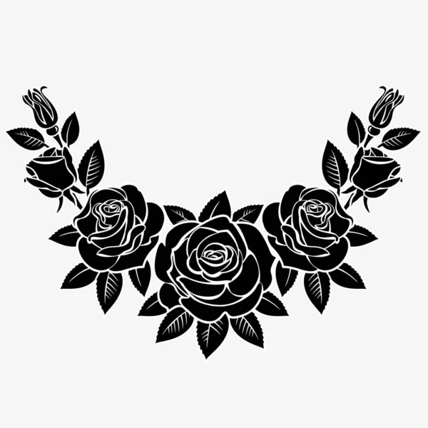 Rama Rosas Sobre Fondo Blanco — Vector de stock