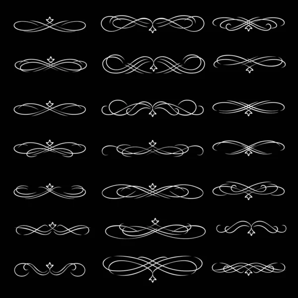 Vector Dividers Calligraphic Line Element — Stock Vector