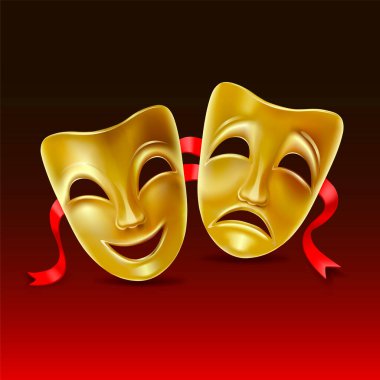 Tiyatro maskeleri. Ağ. Maskelenmiş kırpma. Ağ. Maske Kırpılıyor