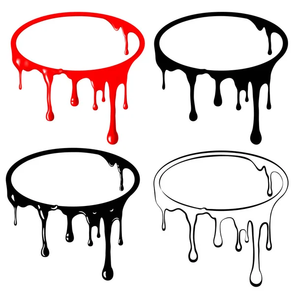 Collection Frames Flowing Red Blood Clipping Mask Mesh — Stock Vector