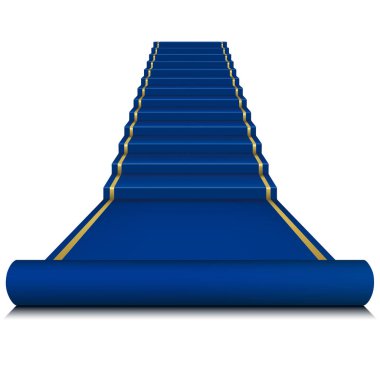 merdiven ile mavi halı. kafes.