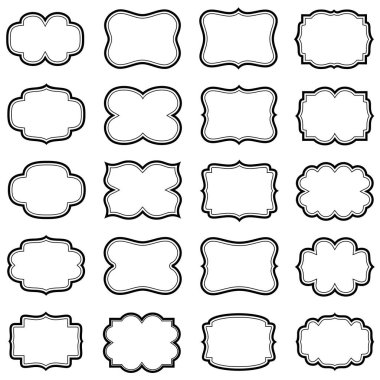 beyaz zemin üzerine vintage çerçeve kümesi.