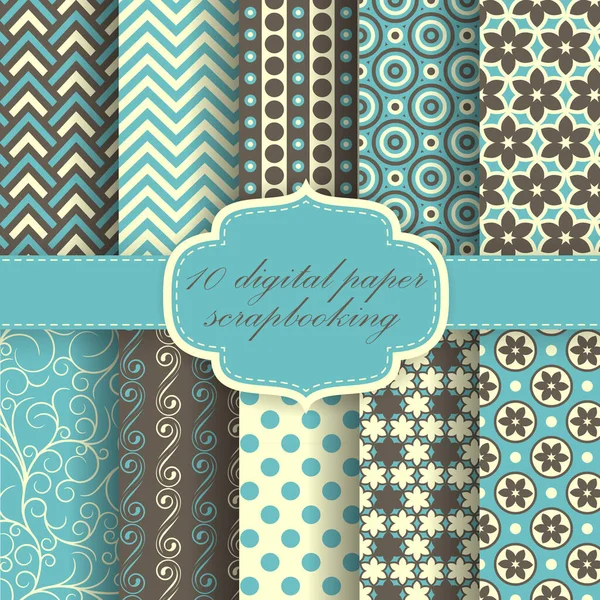 Set Beautiful Vector Paper Scrapbook Can Repeated Scaled Any Size Stock Illustration