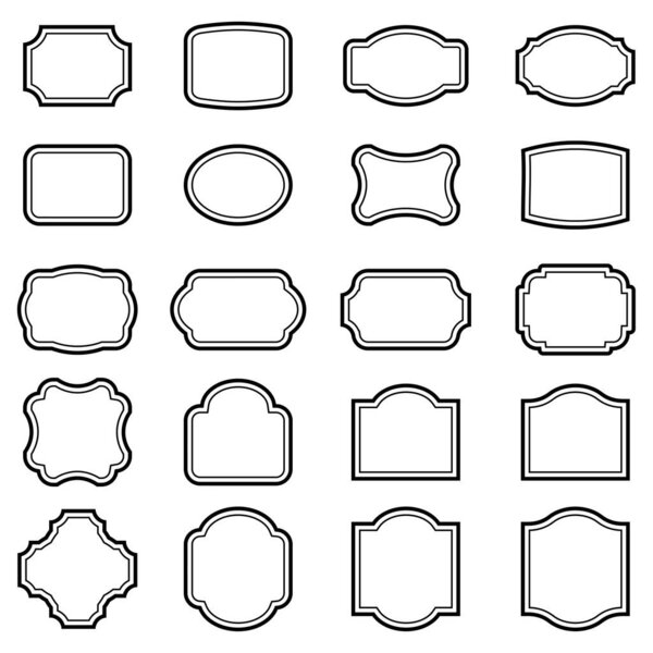 Set of vintage frames on a white background.