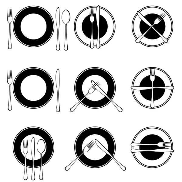Character Set Cutlery Restaurant Isolated Stock Vector