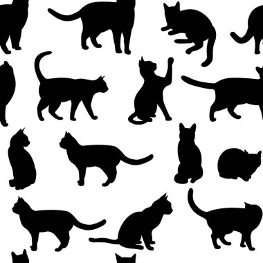 Seamless  with black cat.(can be repeated and scaled in any size)