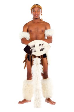 Traditional african zulu warrior clipart