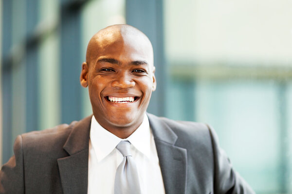 Handsome african american businessman closeup portrait