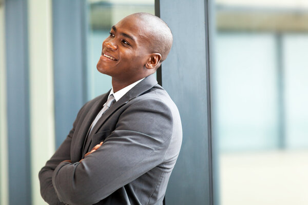 Happy young african american businessman