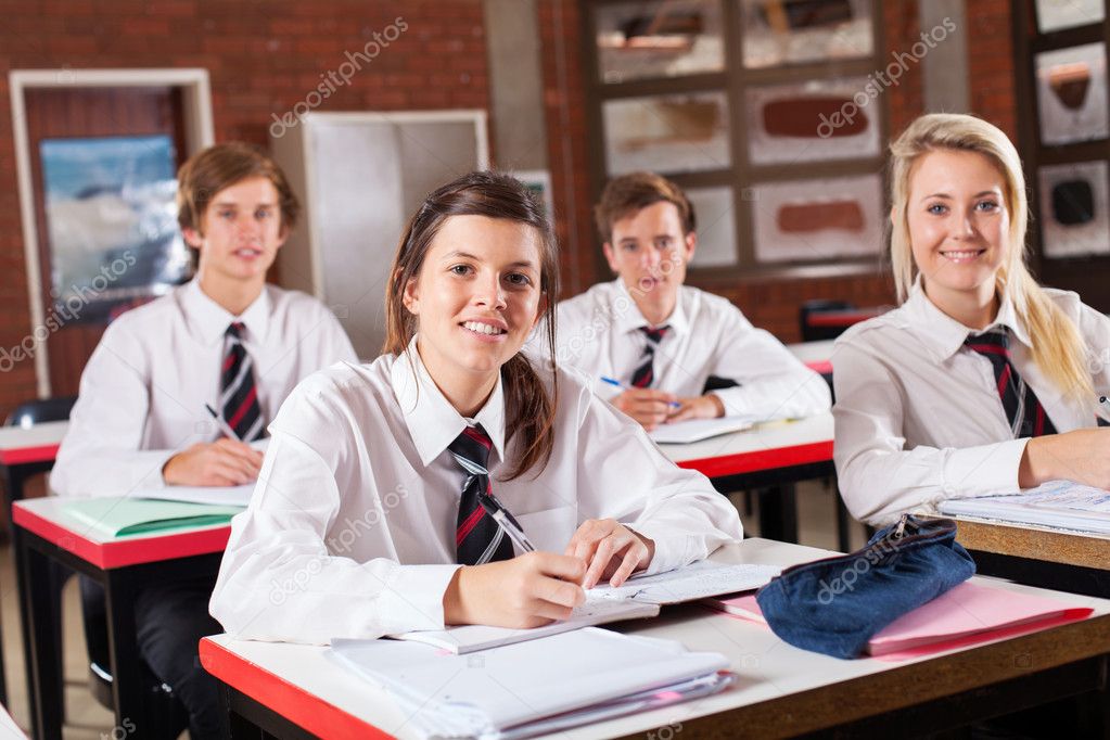 Group of high school students in classroom