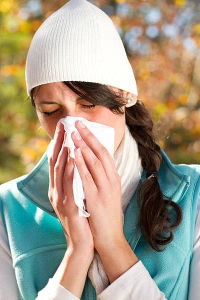 Young woman season change allergy Stock Image