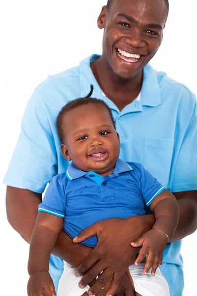 Heureux père afro-américain et fils portrait — Photo