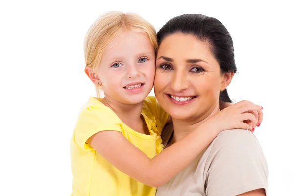 Счастливая мать и дочь лица крупным планом — стоковое фото