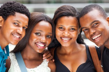 Afro-Amerikan Koleji Öğrencileri closeup grubu