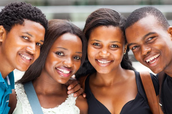 Group of african american college students closeup — Stock Photo, Image